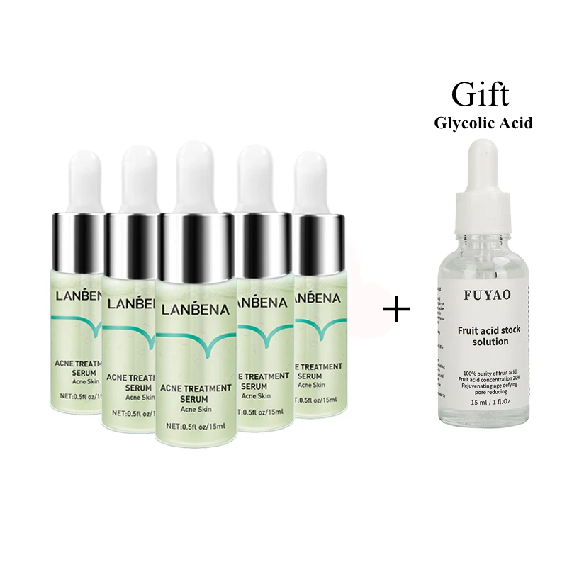 

LANBENA Acne Essence + Glycolic Acid Effective Acne Removal Fade Acne India Oil Control Whitening Acne Treatment Face Serum