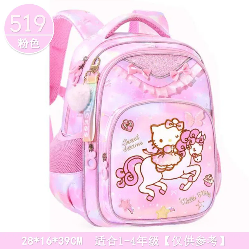 

Школьный портфель Sanrio с Hello Kitty для детей, ортопедический вместительный рюкзак для начальной школы, школьный портфель для учебников