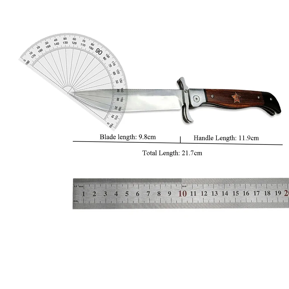 Складной Нож Finka Nkvd Лезвие Из Нержавеющей Стали 440c Деревянная Ручка Тактическая
