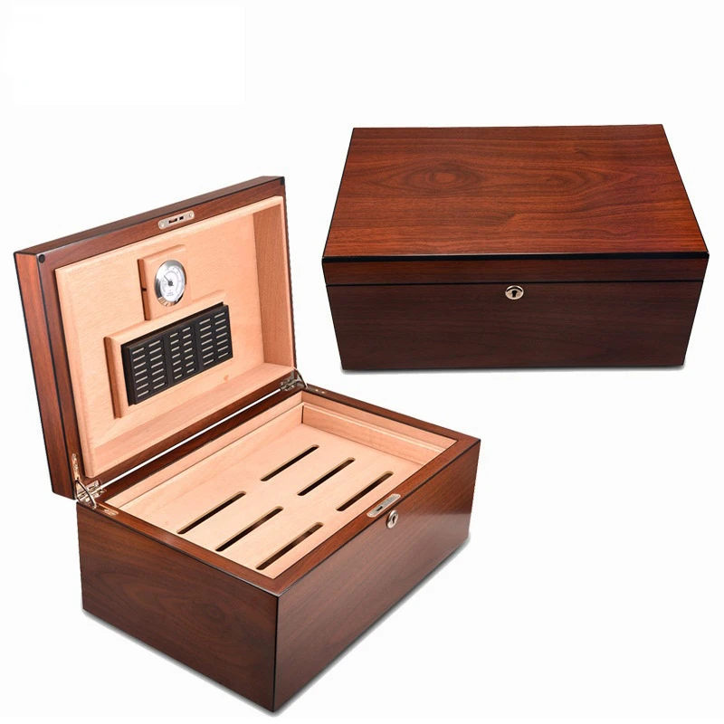 

Walnut cigar box double layer large capacity moisture box