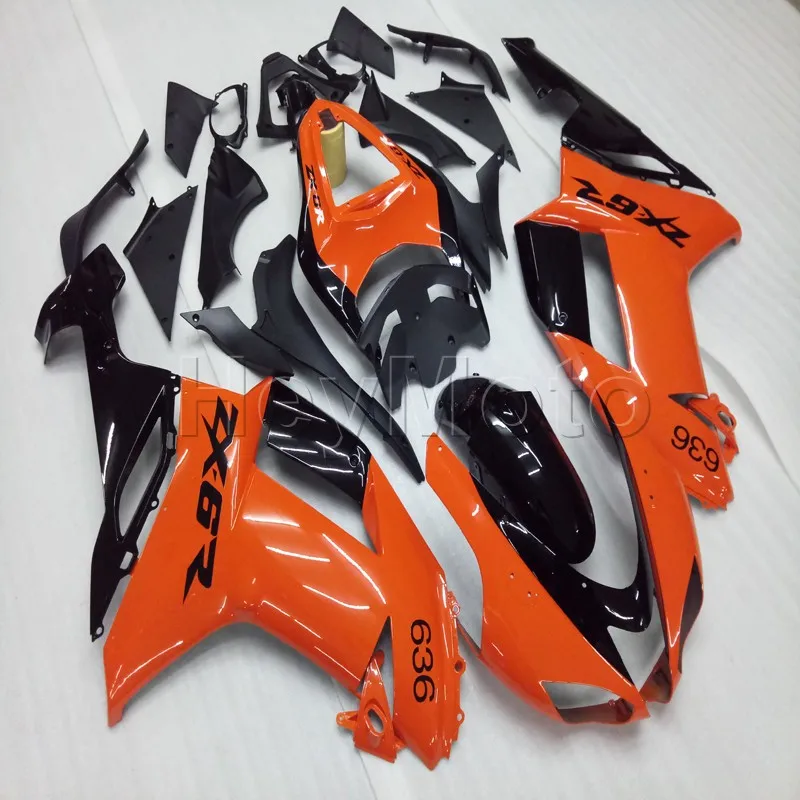 

INJECTION MOLDING Fairing for ZX6R 2007 2008 orange ZX-6R 07 08 ABS plastic panels kit