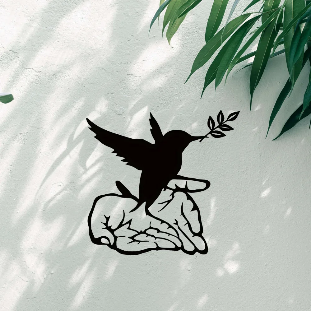 Привлекательный Металлический Настенный Декор Свободная Птица Мир Знак Окись В