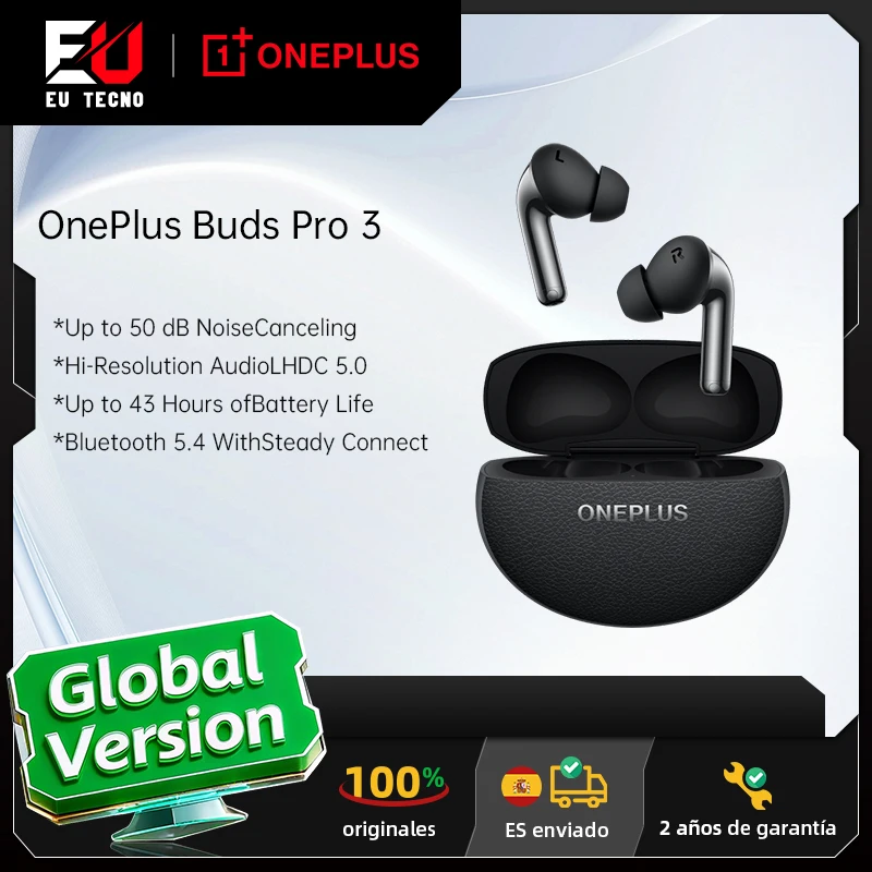 Auriculares OnePlus Buds Pro 3 globales, cancelación ruido 50 dB, audio espacial con seguimiento de cabeza