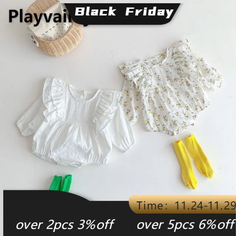 

Baby Clothes Autumn Baby Girls Bodysuit Fashion Floral Cotton Long Sleeve Jumpsuit Infant Clothes Newborn Outfits E329