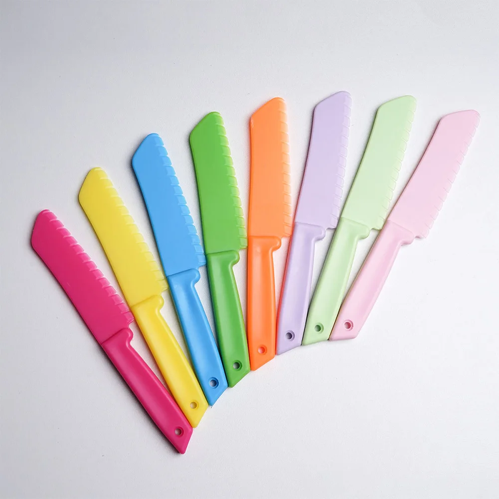 

Plastic Safe Toddle Cooking Multi Fruit Knives Children Salad Chef Kids Chef Kitchen Knife Paring Sawtooth Cutter Bread Lettuce