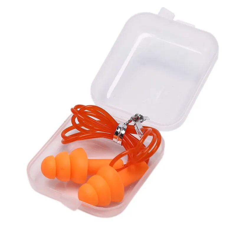 

Washable Soft Silicone Corded Ear Plugs Ears Protector Hearing Protection Noise Reduction Earplugs Earmuff Reusable 6 Colors