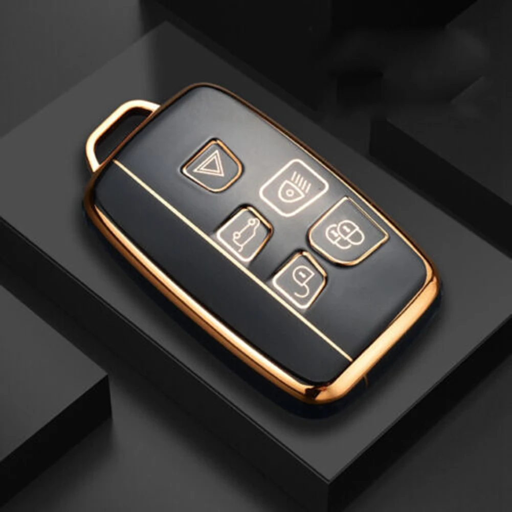 

TPU Leather Car Key Cover Case For Jaguar For Land Rover For Range Rover Black Auto Key Protection Shell Accessories