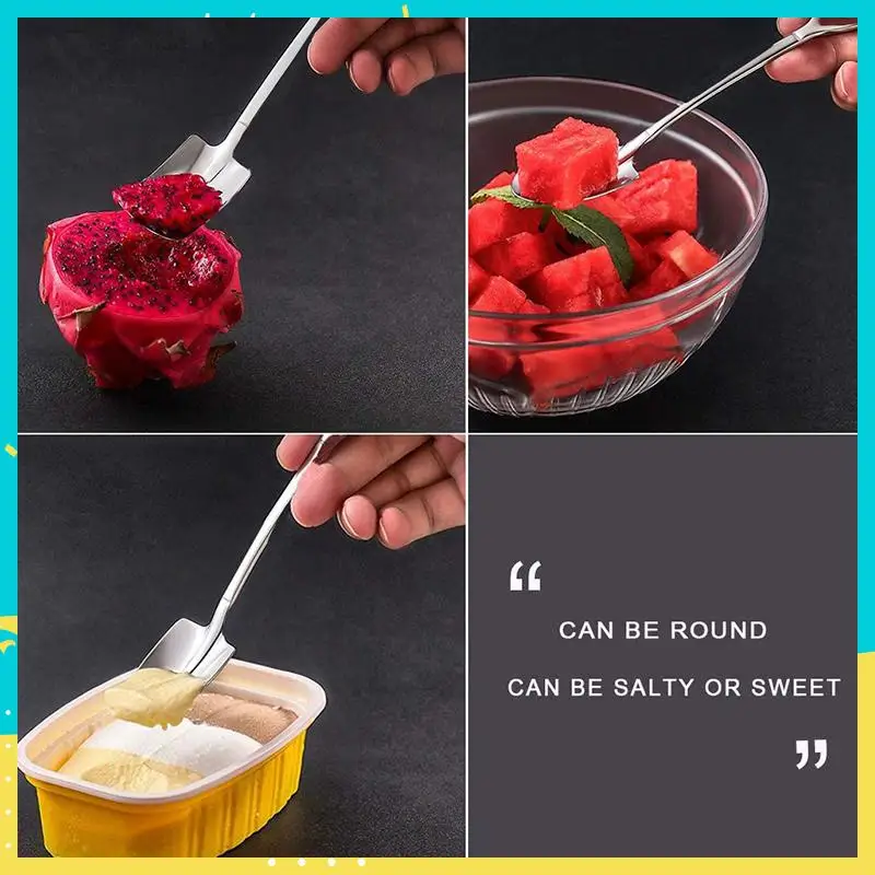 2PCS Creative Coffee Spoon Shovel Spoons Stainless Steel TeaSpoons Tableware Cutlery set For Ice cream Dessert Scoop Dropshippin |