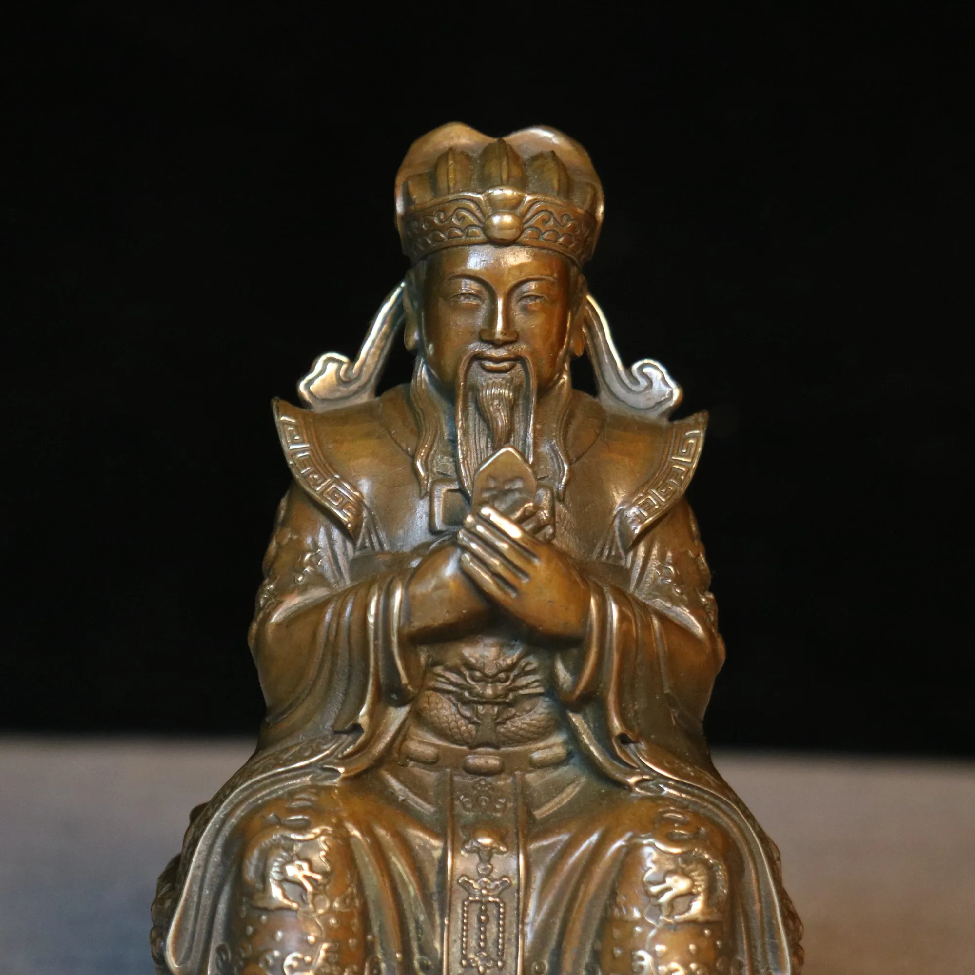Латунная декоративная статуя Zi Wei Da Di — полностью латунный домашний декор для