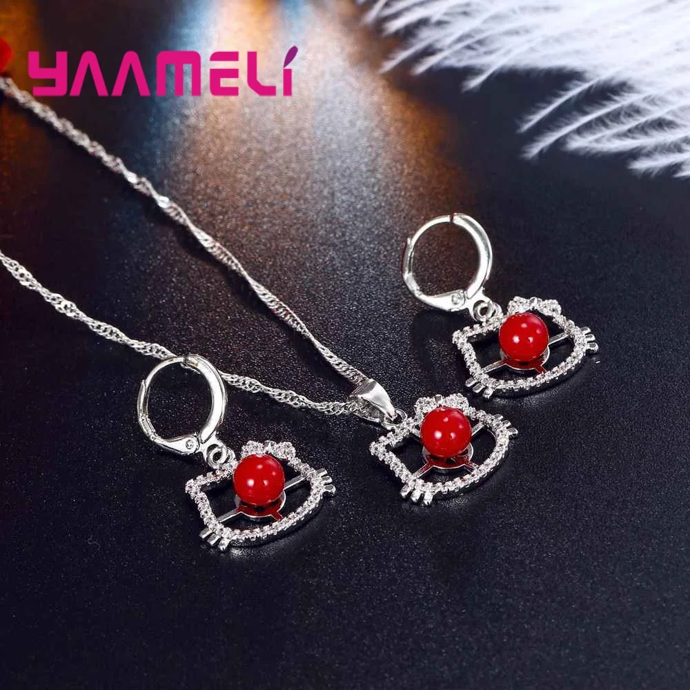 Комплект из колье и серёг серебра 925 пробы