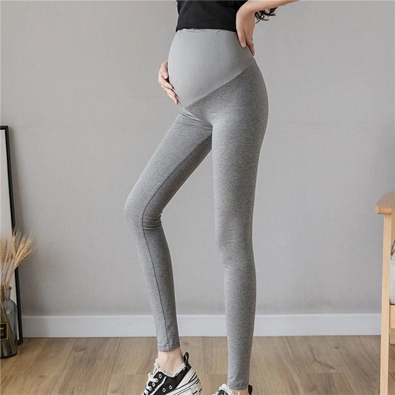 

Pregnant Women'S Leggings Summer Three-Point Belly Lift Pants Seamless Simple Solid Color Comfortable Safety Pants Anti-Empty