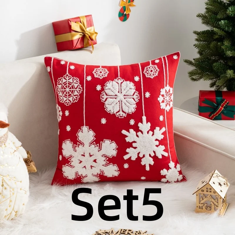 

Рождественские наволочки с вышивкой, полиэстер/хлопок