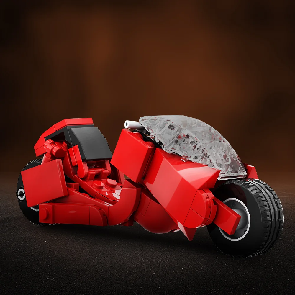Красные мотоциклетные строительные блоки MOC AKIRA Kaneda's Bike Red VESPA Гоночный