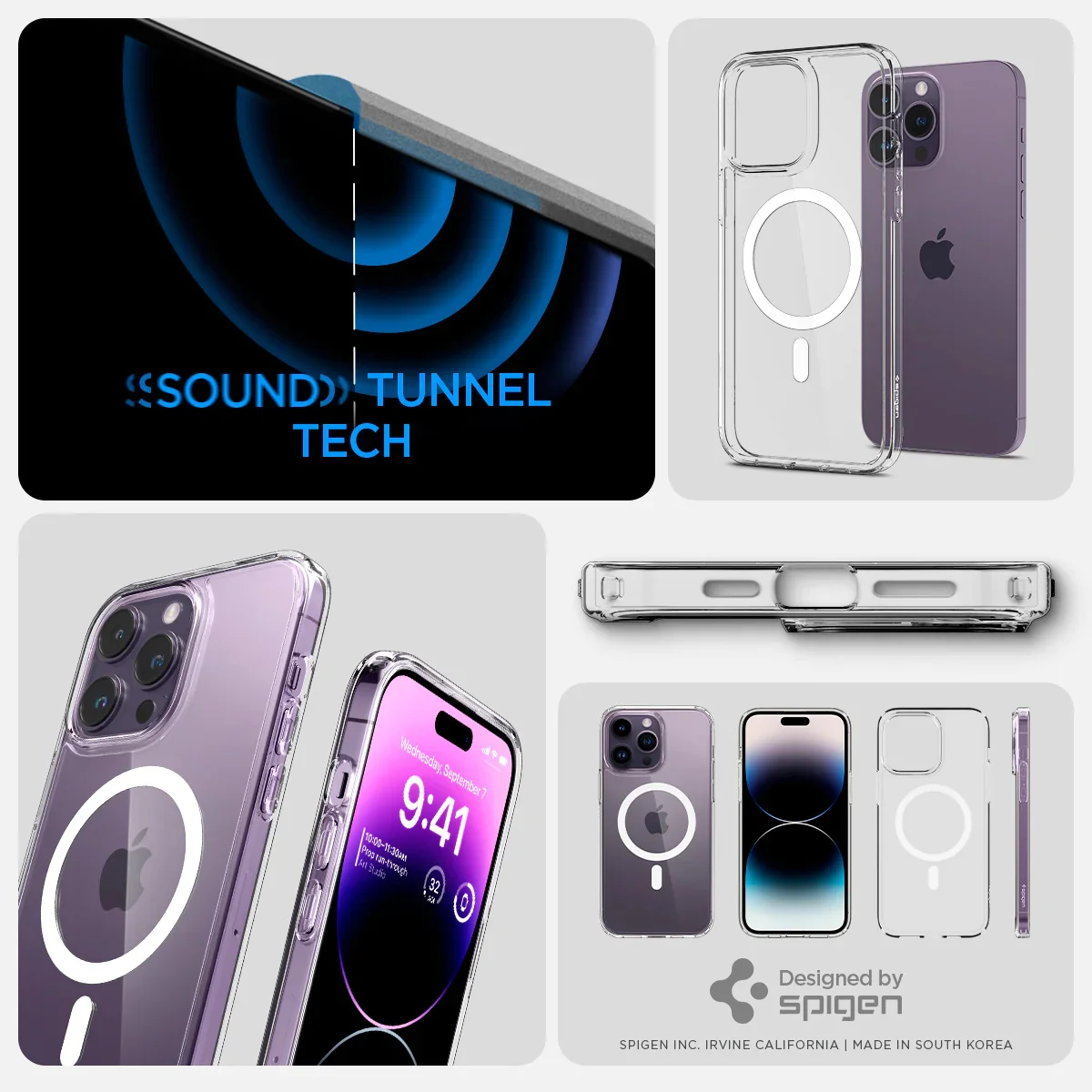 100%Original Spigen Clear Magnetic For Magsafe Wireless Charge Case For iPhone 14 Plus 13 12 Pro Max Transparent Hard Back Cover