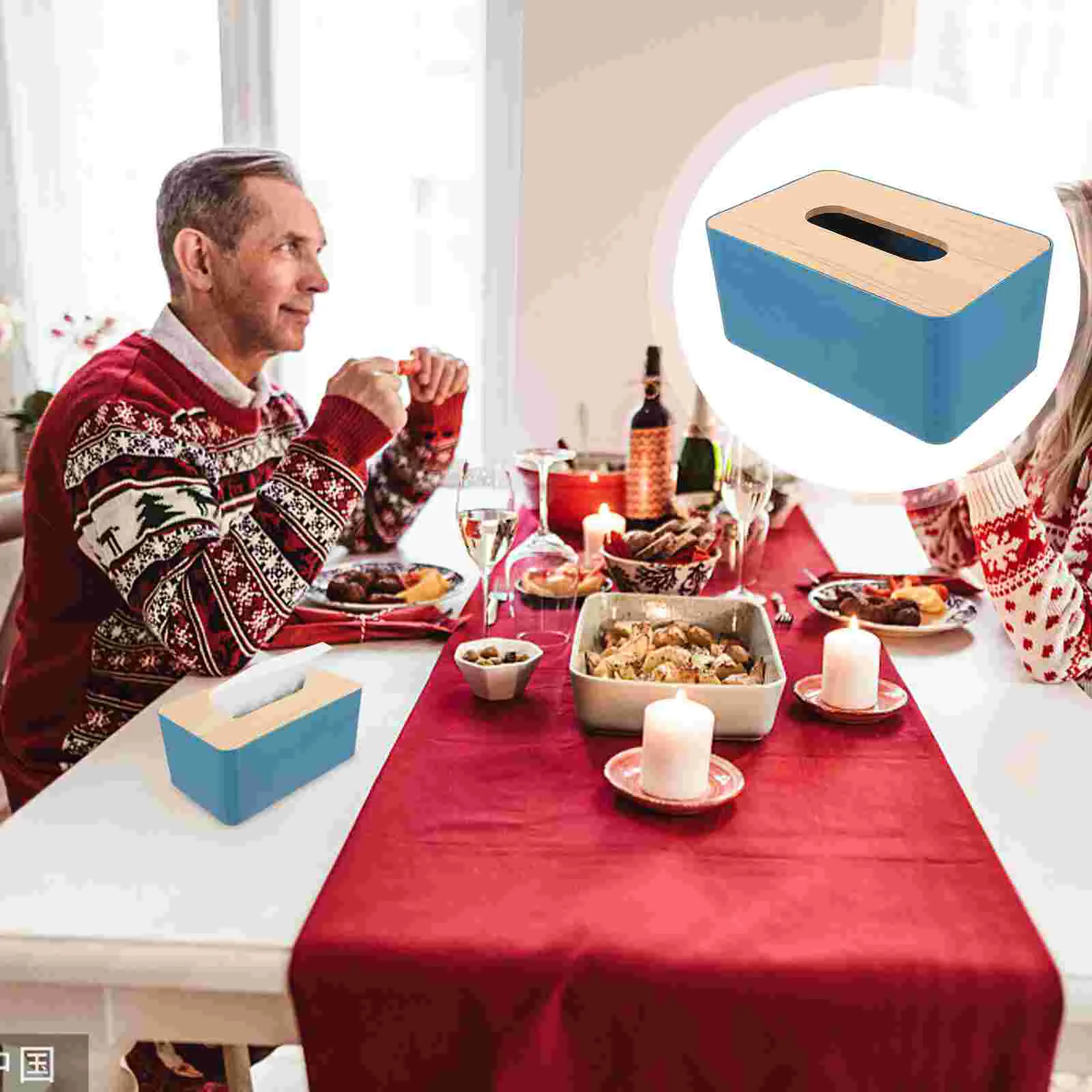 

Distribution Box Simple Napkin Holder Tissue Storage Case Container Paper Bathroom Supplies Wood Bracket