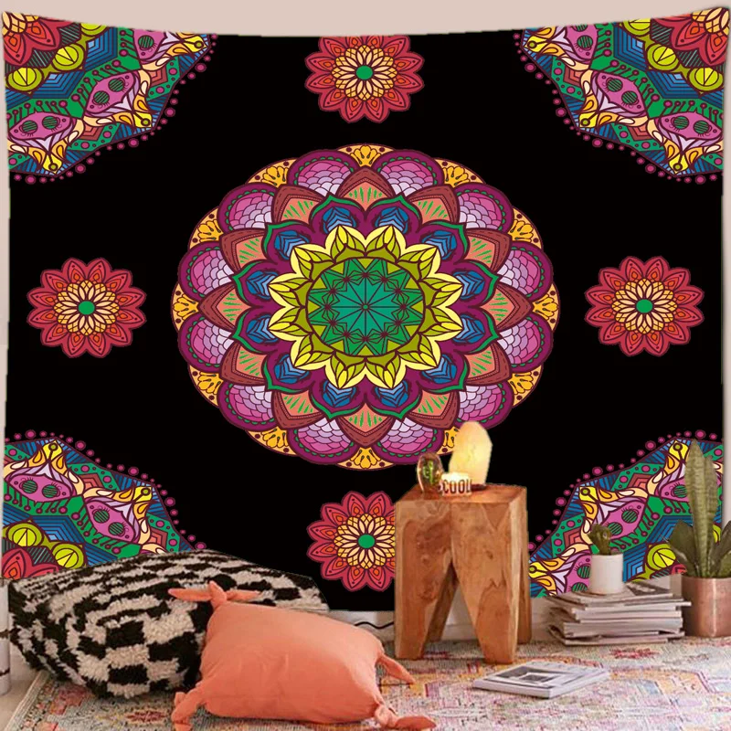 

Mandala Tapestry Floral Tapestry Plant Wall Hanging Boho Decor Hippie Background Cloth Bedroom Dorm Home Decor