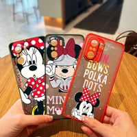 disney minnie cool art for xiaomi redmi note 11 10 10s 9t 9s 9 8 pro 5g 7 6 5 5a prime frosted translucent soft phone case