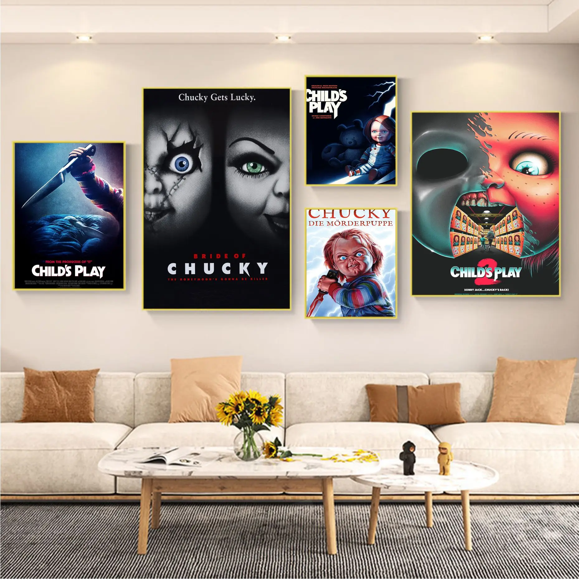

Classic Chucky Horror Movie Classic Movie Posters Retro Kraft Paper Sticker DIY Room Bar Cafe Nordic Home Decor