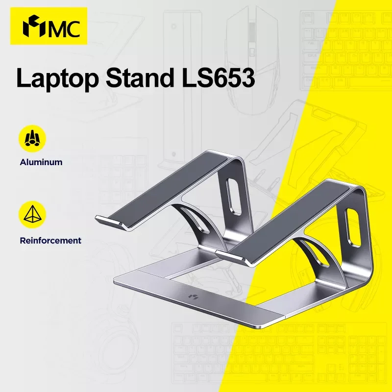 

MC LS653 Laptop Stand Ergonomic Laptops Elevator for Desk Aluminum Metal Holder Compatible with 10 to 15.6 Inches Laptops