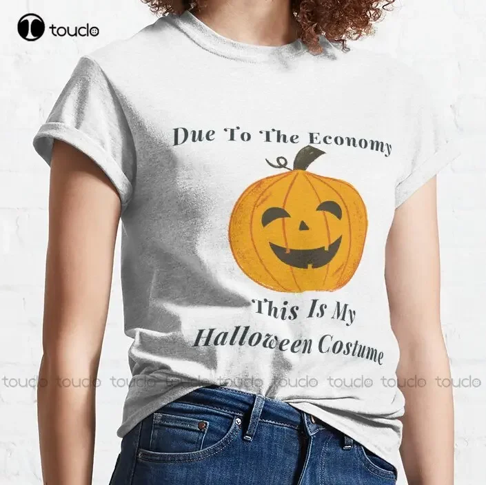 Due To The Economy This Is My Halloween Costume Funny Essential T-Shirt Purple Shirt Make Your Design Xs-5Xl
