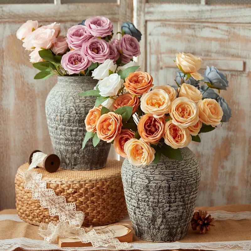 Красивая роза пион искусственный цветок маленький букет цветы для домашней