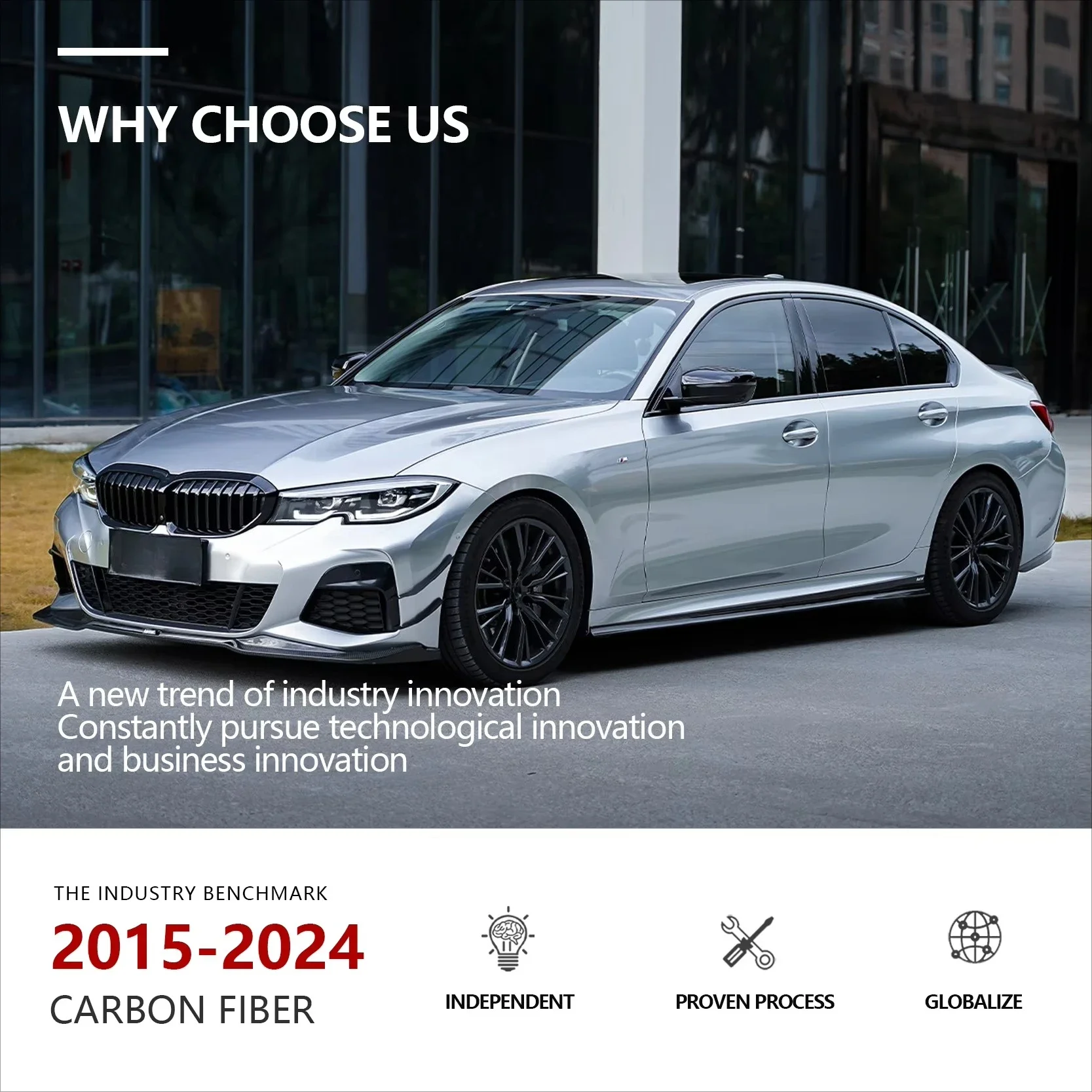 Передний спойлер Karbel Lip из сухого карбона для G20 325i 330i M340i M Sport 2020-2022 (art.: 3920dd070992d) - 3920dd070992d
