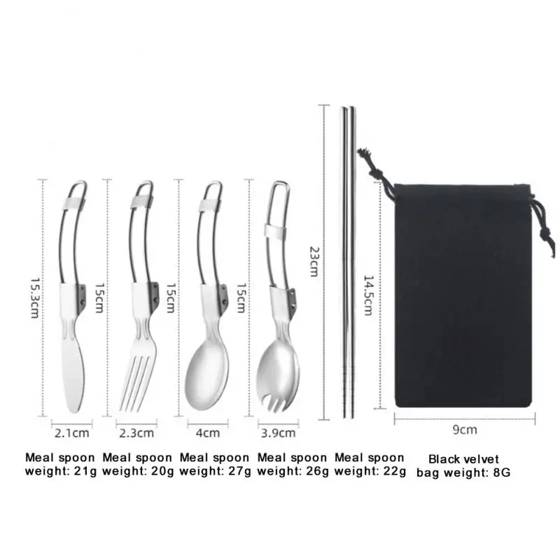 

Stainless Toothpick Camping Picnic Folding Cutlery Camping Portable Stainless Steel Kitchen Accessories Dinnerware Flatware