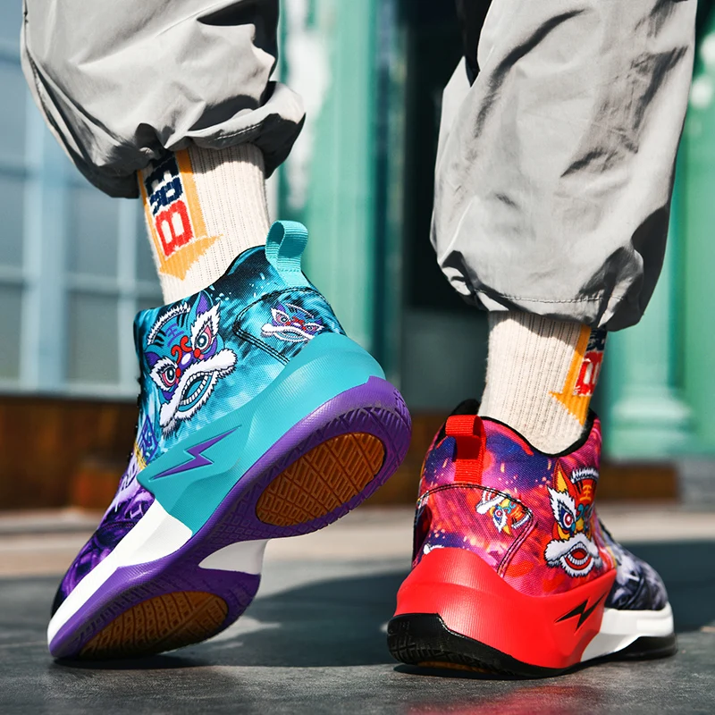 QQ-M983 2023 New Mens Basketball Sneakers Non-Slip Training Sports Shoes Wearable ForMotion Basketball Shoes for Kids