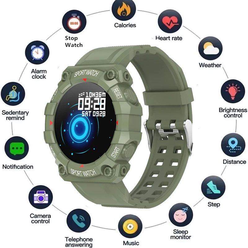 

Smart Watches Men Women FD68 New Bluetooth Smartwatch Touch Smart Watch Fitness Bracelet Connected Sport Watches for IOS Android