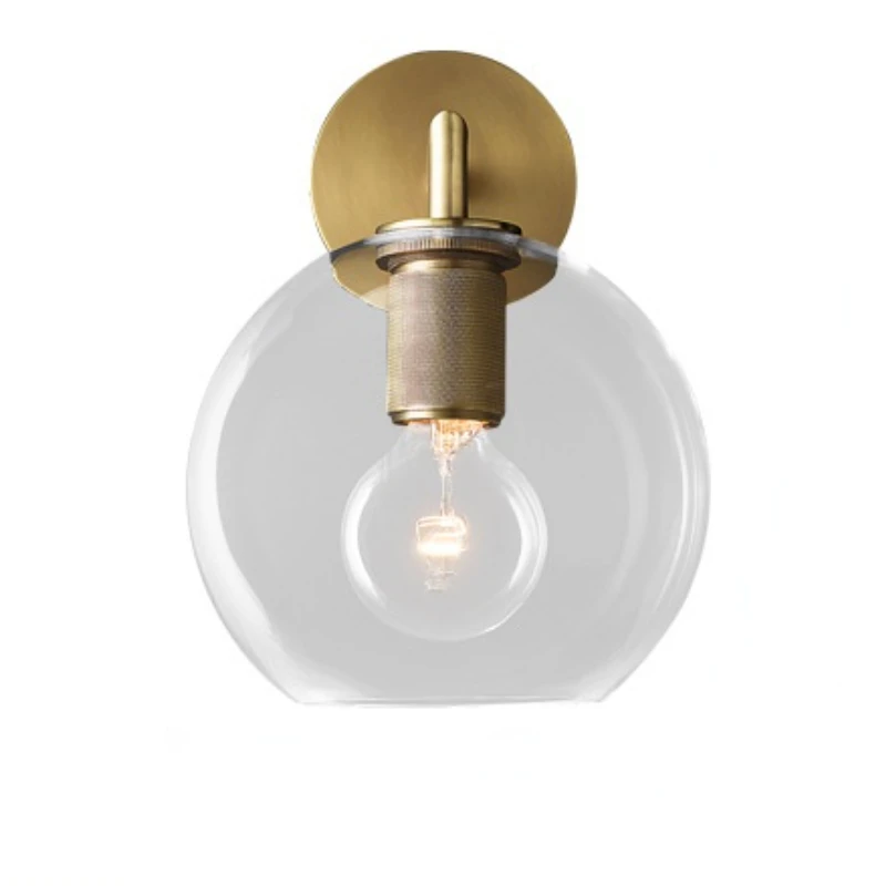 

Modern Clear Glass Shade Wall Lamps Foyer Bedroom Study Light Fixture LED Bulbs Indoor Lighting Warm/White Light Lustre 90-260V