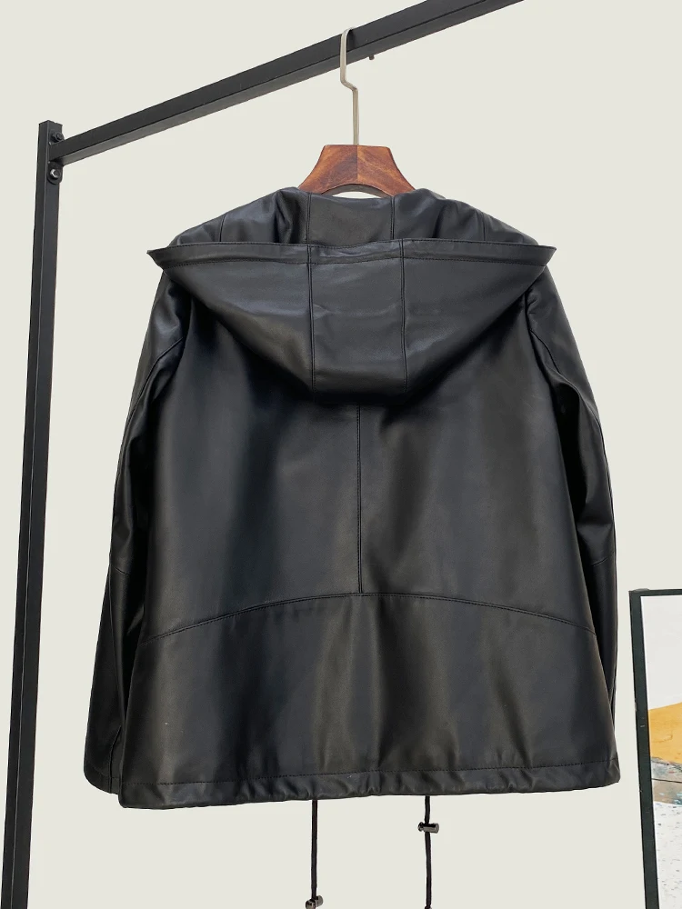 2024 зимнее новое пальто из натуральной кожи женская утягивающая толстовка