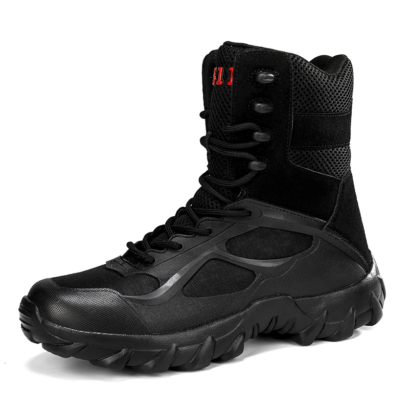 Deckshoes for Men Military Tactical Men Boots 2022 Top Quality Work Safety Shoes Lightweigh Outdoor Combat Motocycle Male Shoes