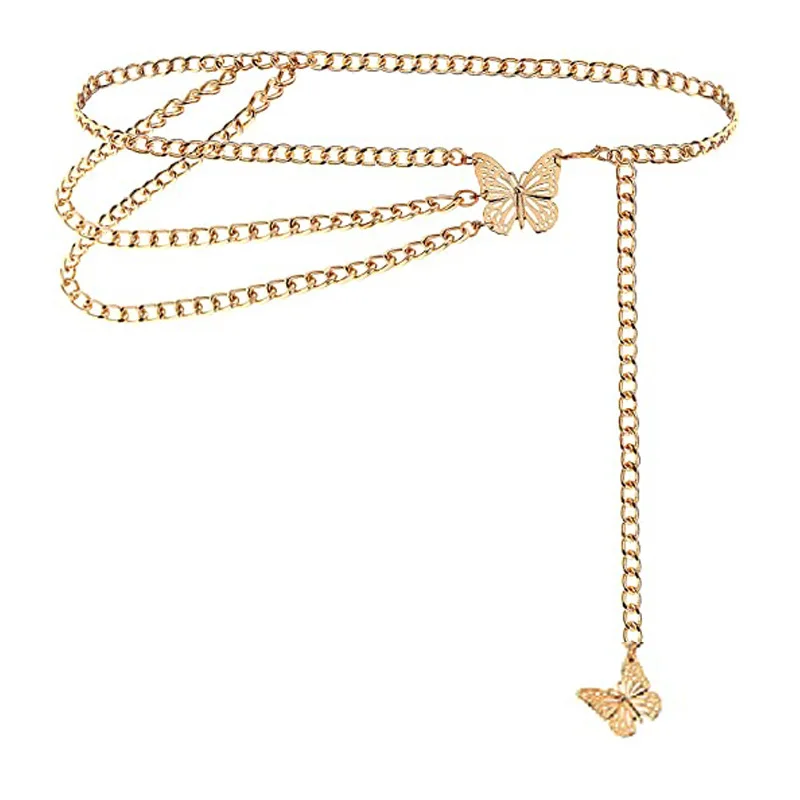 

Cross-border Fashion Multi-layer AluminumButterfly Tassel Retro Waist Chain Feminine Temperament Butterfly Waist Chain