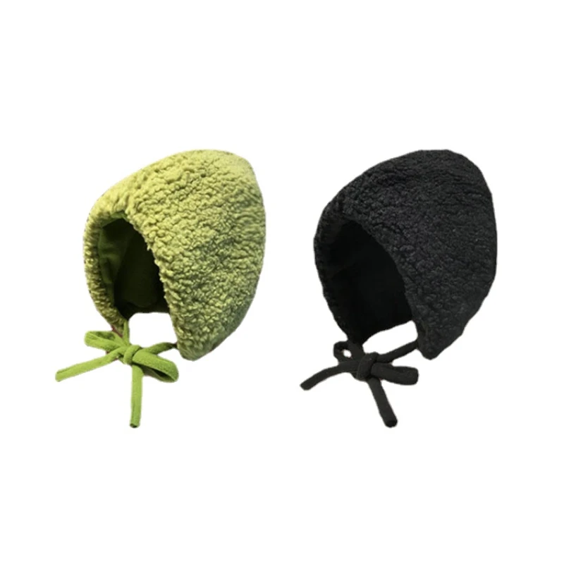 

Корейские Плюшевые Шляпы Leifeng на шнуровке, осенне-зимние теплые женские и пушистые зимние шапочки, облегающие шапки, женская шапка