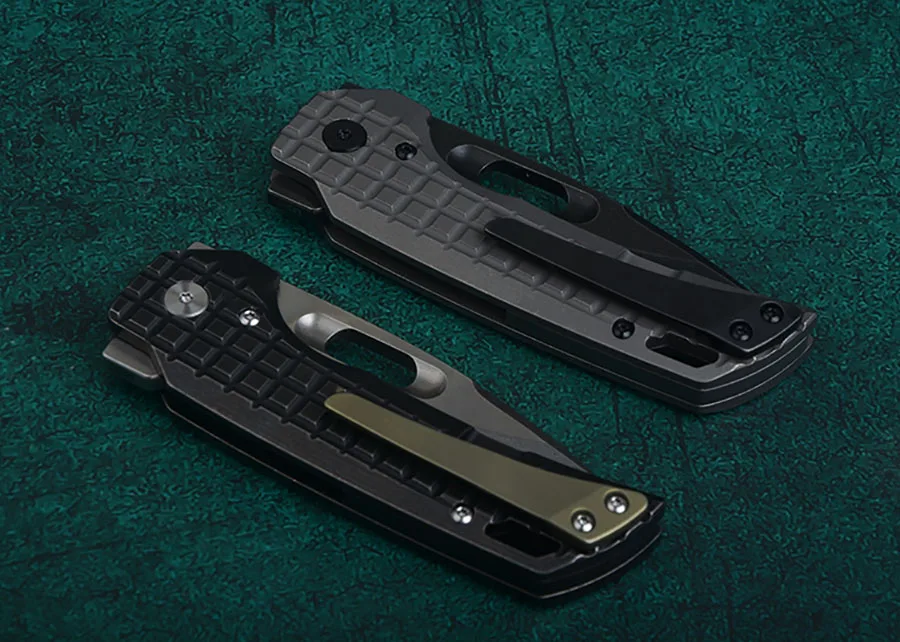 Складной нож LEMIFSHE Flipper универсальный клинок K110/M390 с титановым лезвием и ручкой из
