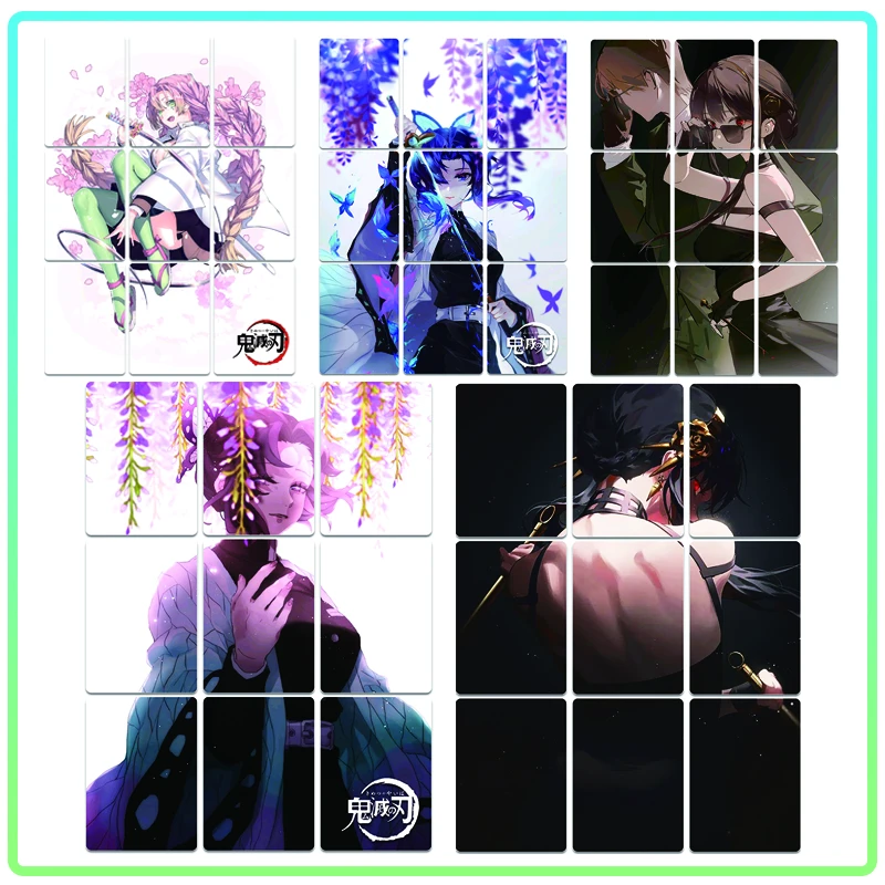 

Puzzle Cards Set of 9 Sheets Anime Characters Hot Stamping Process Collectible Cards Children's Toys Christmas Birthday Gifts