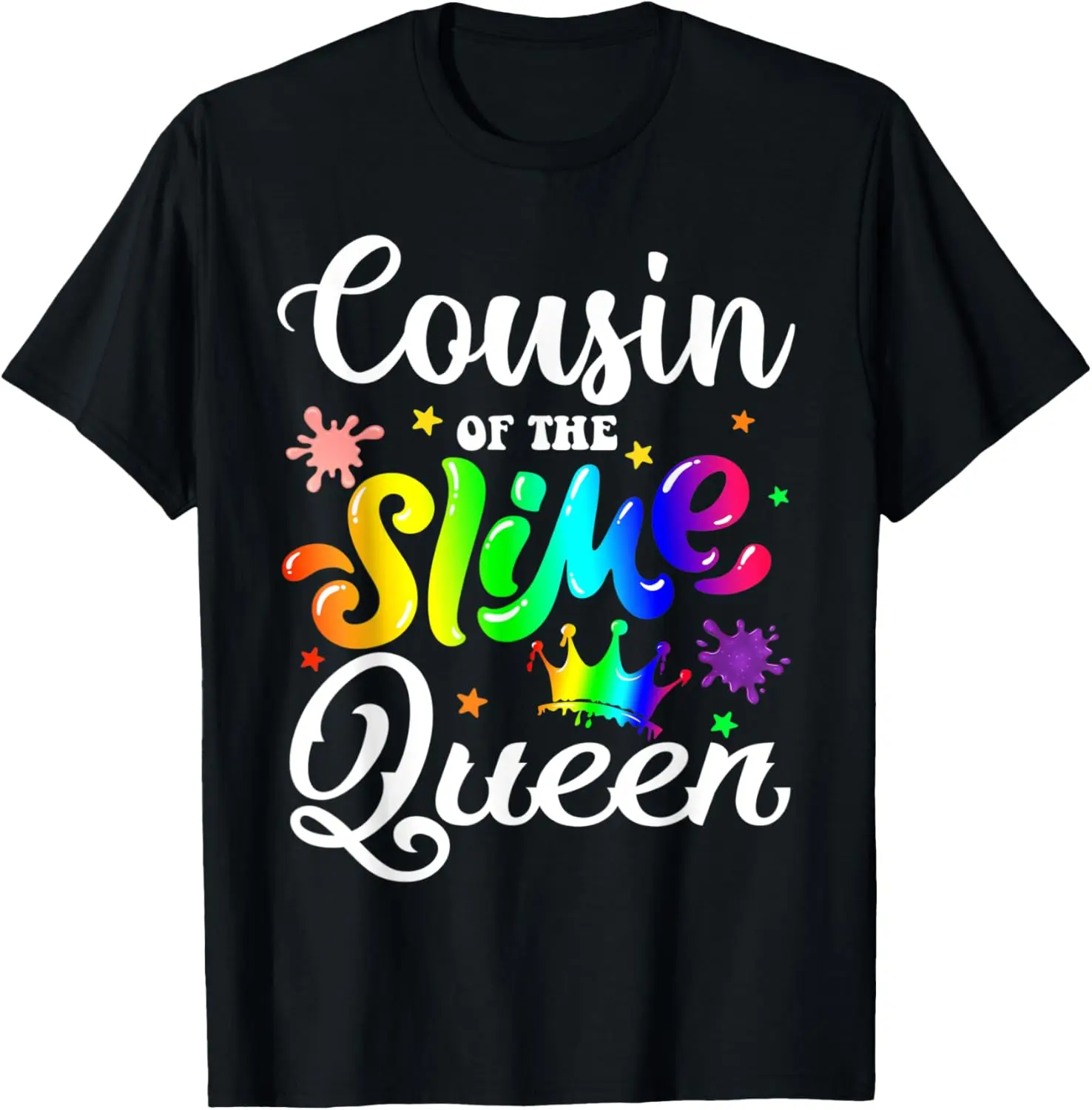 Футболка для именинницы с короной Кузен из слизи на день рождения семейная