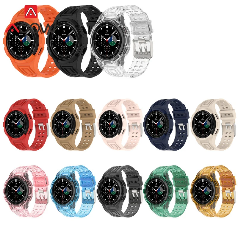 Ремешок защитный для Samsung Galaxy Watch 4 40 мм 44 мм, классический спортивный прозрачный браслет из ТПУ для мужчин и женщин, 46 мм