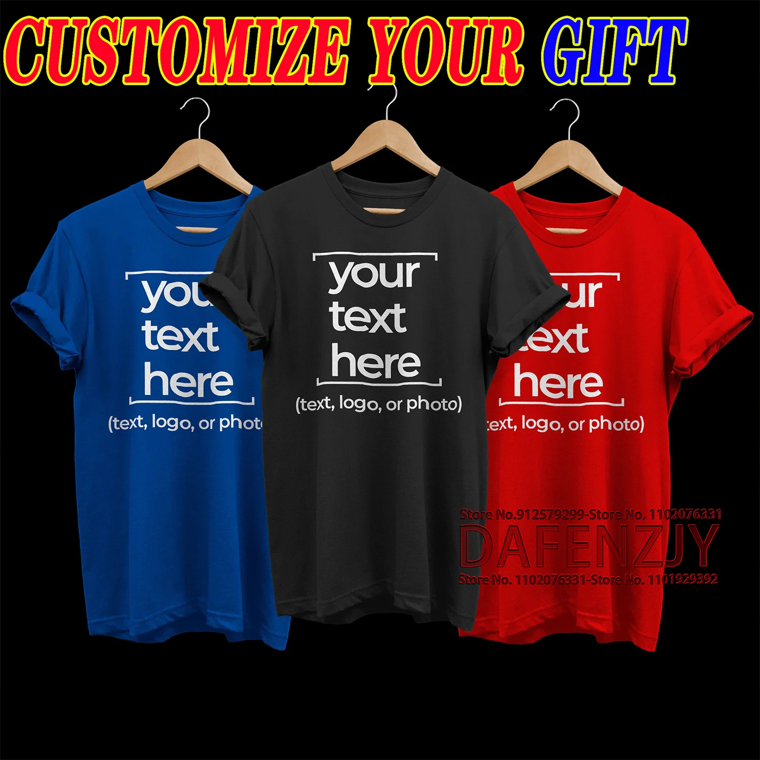 

Fashion Cool Custom Your Name/photo T-shirt Cotton Short Sleeve Casual O Neck Tee Top