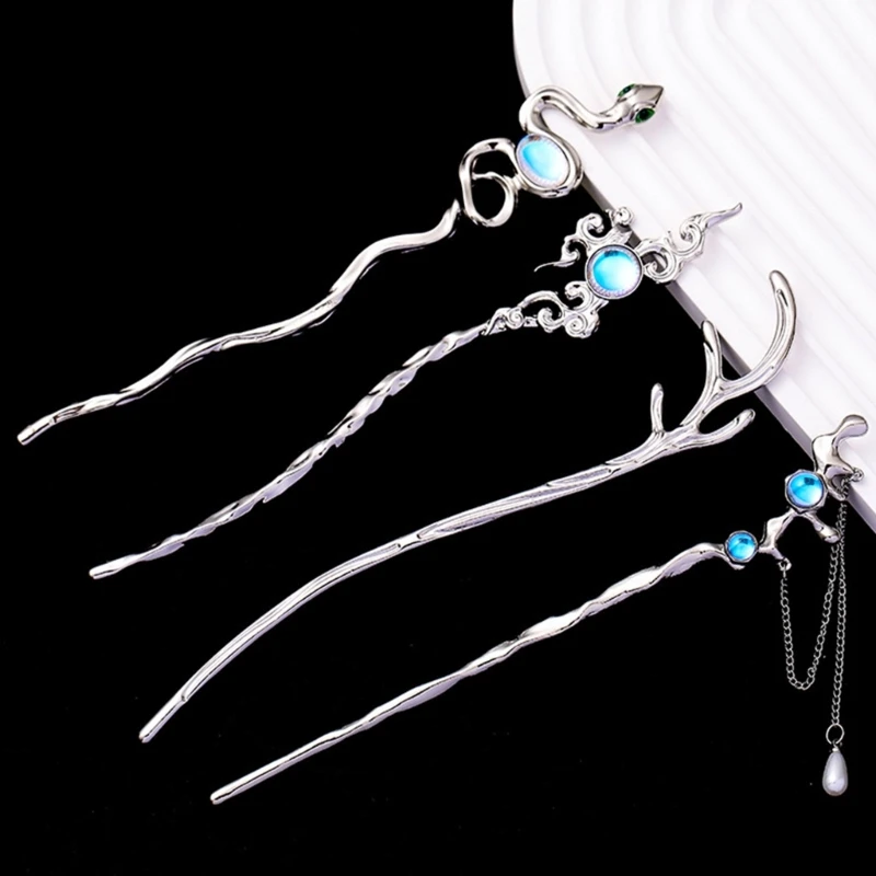 Ful Moonstone Delicate Hair Pins Wedding Hair Accessories For Woman Long Hair