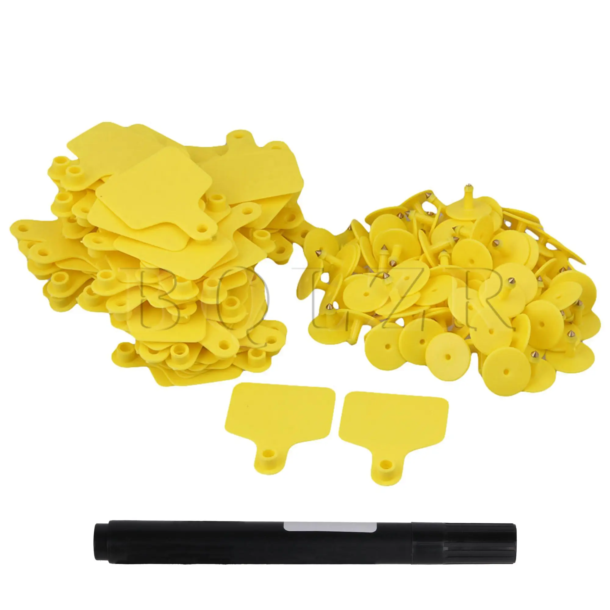 

BQLZR Plastic Extra Large Bull Ear Tag Blank Livestock Ear Label Type 2 Yellow Pack of 100