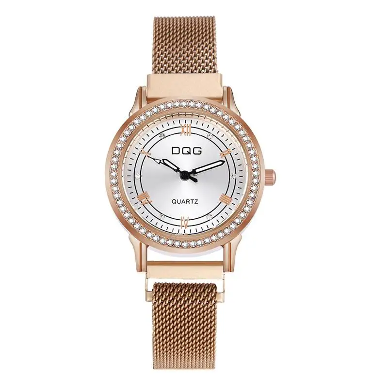 

Gold Stainless Steel Mesh Band Quartz Watch Luxury Shining Crystal Women Watches Magnet Buckle Ladies Watches Reloj Mujer