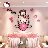 hello kitty cute creative personality 3d stereo wall stickers girl room stickers wall decoration