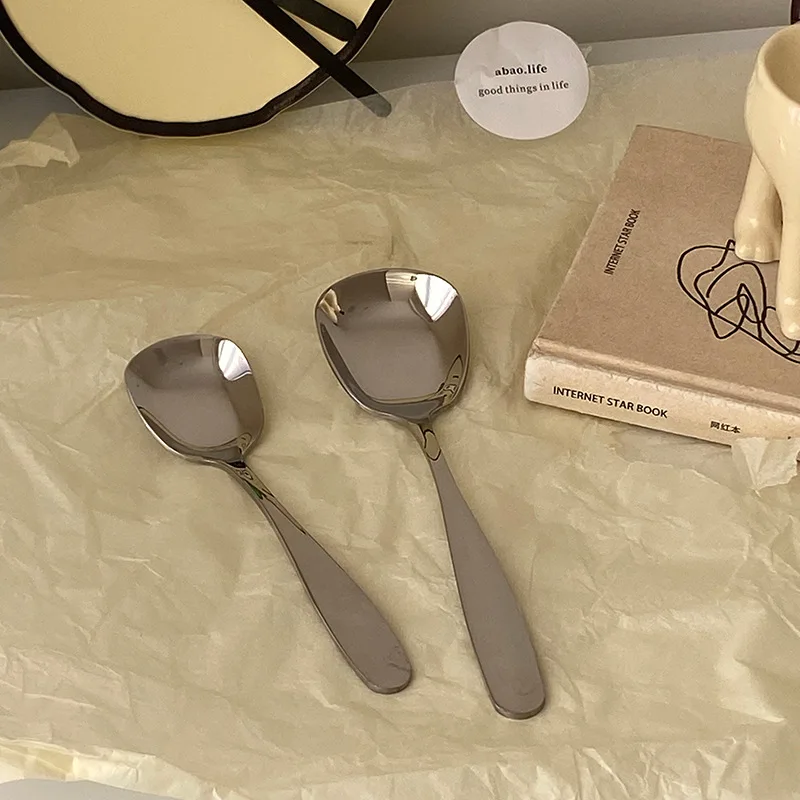 Xiaojiu Нержавеющая сталь 304 Ins Sle нержавеющая квадратная головка ложка в стиле