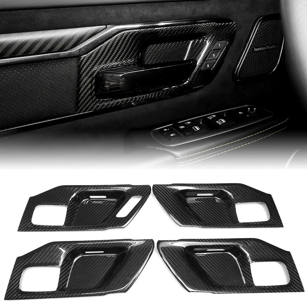 Внутренняя боковая дверная ручка из сухого углеродного волокна захват крышки