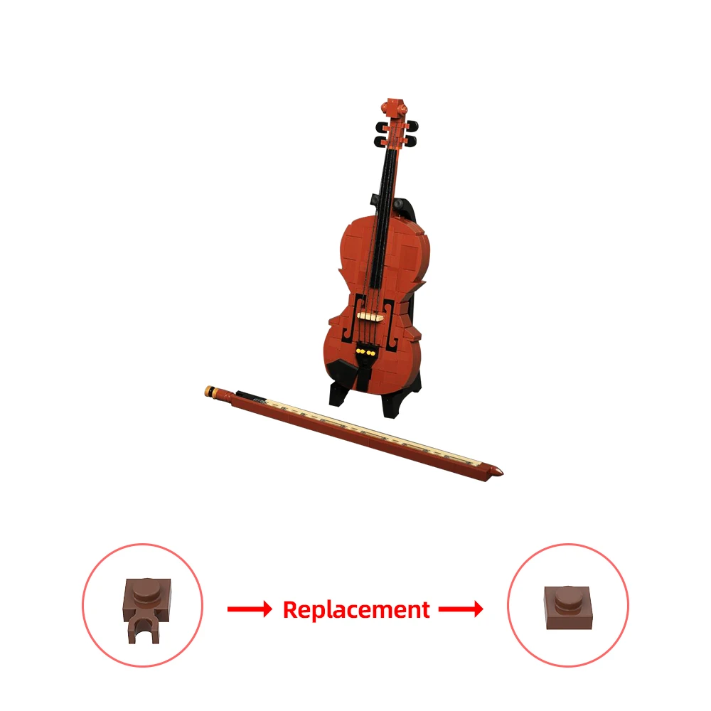 Конструктор MOC для скрипки музыкальный инструмент модель сделай сам развивающие