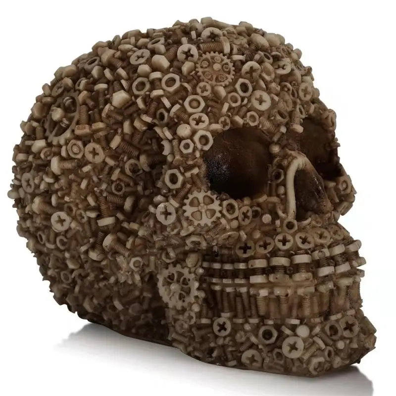 

Durable Vintage Face Decoration Resin Human Skull Model Statues And Sculptures Fine Workmanship Skull Ornament Skull Hand Carved