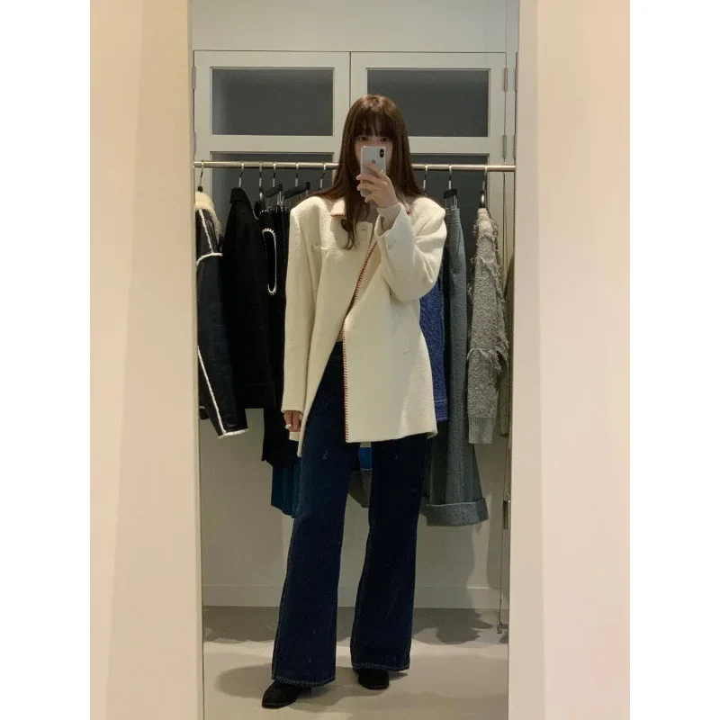 Корейское шерстяное пальто с лацканами Dongdaemune Sensibility для женщин 24 весна-лето 2023