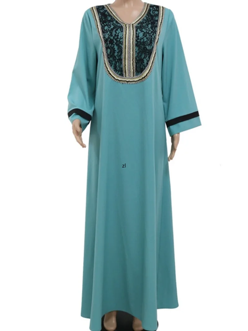 Abaya Muslim Maxi Dress Women Fashion Patchwork Loose Robe 2022 New Elegant Chic Jalabiya Islam Muslim Party Long Dress Vestidos