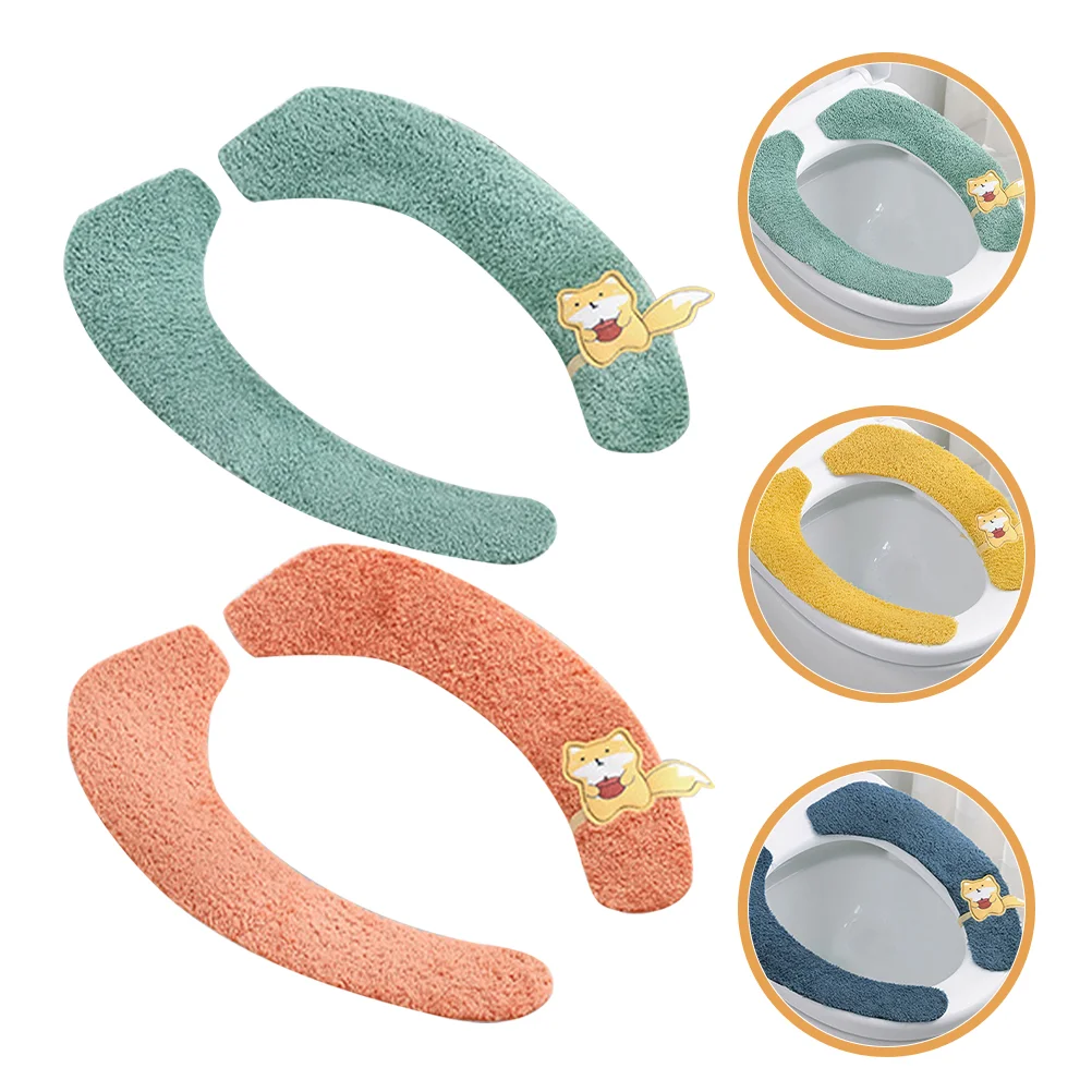 

Paste Toilet Seat Warmers Supple Cushions Pad Cover Soft Seats Pads Washable Covers